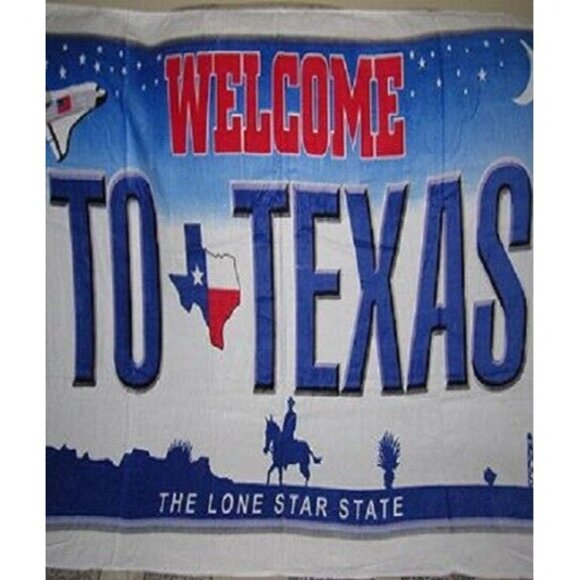 New Welcome to Texas State License Plate Bath Beach Pool Cotton Towel Texan Gift - Picture 3 of 3